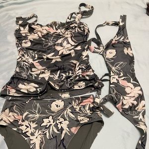 Aqualuxe Athleta Wildflower 3 Piece Swim Set